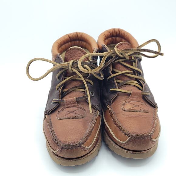 TIMBERLAND Two Toned Brown Leather Low Top Hiking Boots women's size 6 - Picture 7 of 9